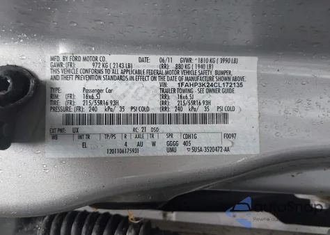 2012 Ford Focus Se из США, поврежденный, VIN 1FAHP3K24CL172135